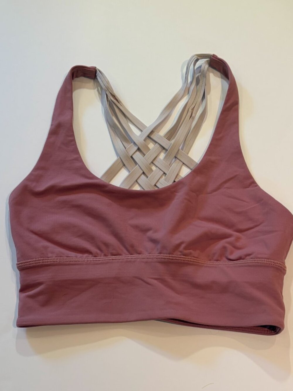Lululemon Free To Be Moved Bra Size 4 Quicksand / Porcela Strappy Sports Bra - Picture 2 of 3